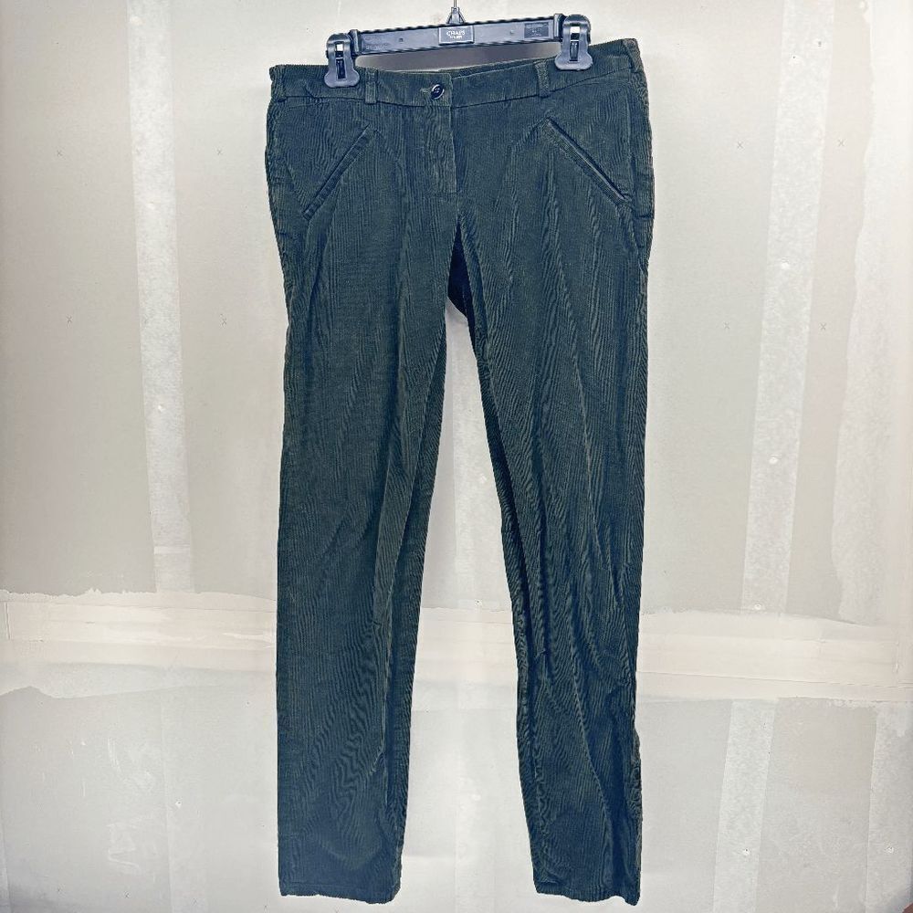 Balenciaga Womens Green Corduroy Flare Chino Pants Size EUR 42 EUC